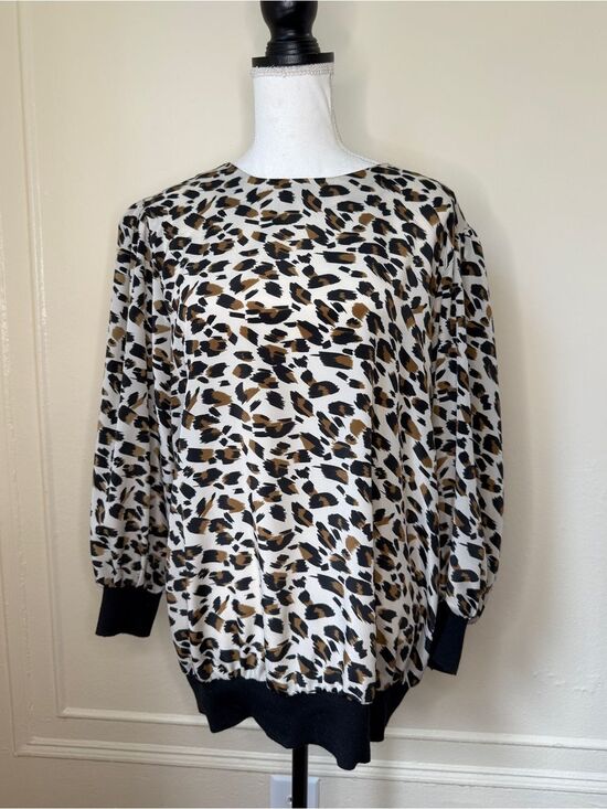 Jo Hanna York Tops - 1970s Jo Hanna York Leopard Animal Patterned Sex & the City